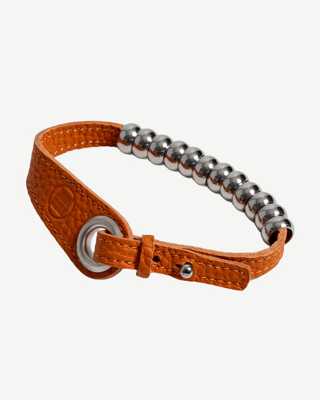 LEATHER CORD BEAD BRACELET (REINOMONO LEATHER)