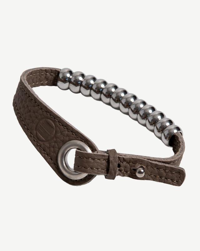 LEATHER CORD BEAD BRACELET (REINOMONO LEATHER)
