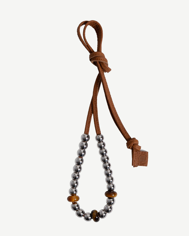 LEATHER CORD BEAD NECKLACE (REINOMONO LEATHER)