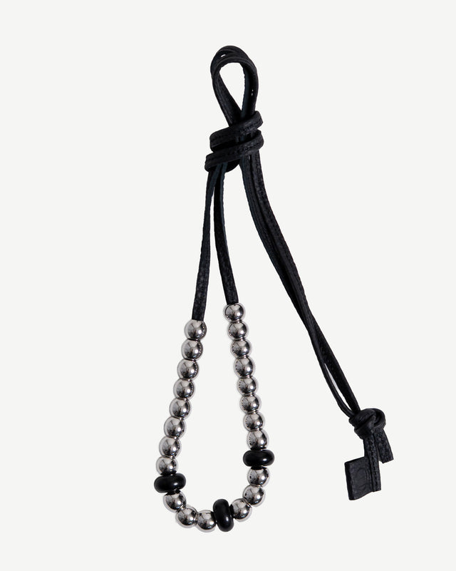 LEATHER CORD BEAD NECKLACE (REINOMONO LEATHER)
