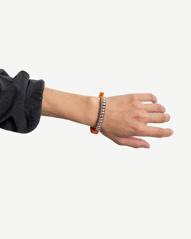 LEATHER CORD BEAD BRACELET (REINOMONO LEATHER)