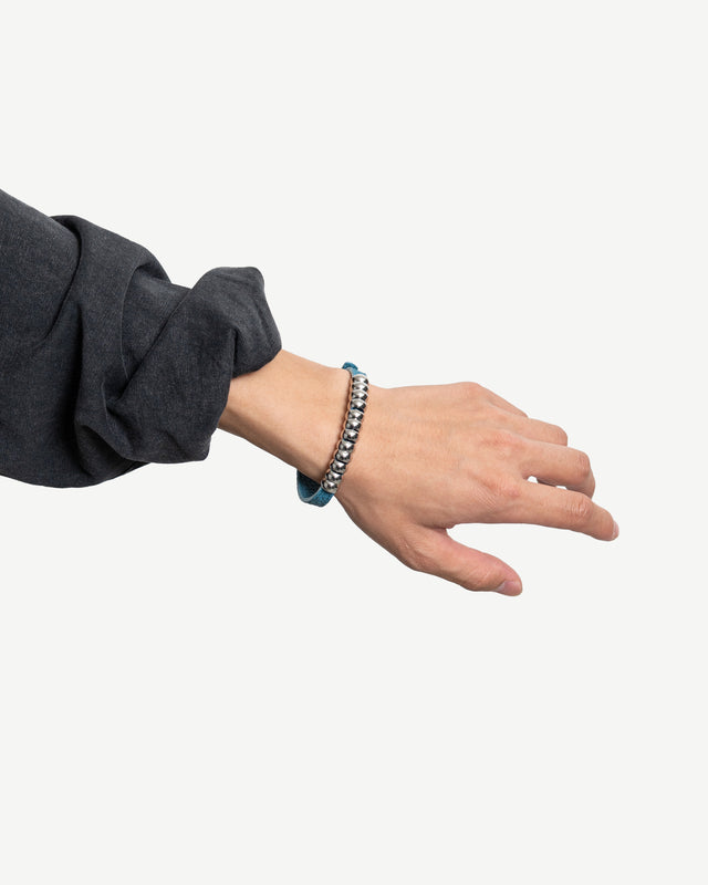 LEATHER CORD BEAD BRACELET (REINOMONO LEATHER)
