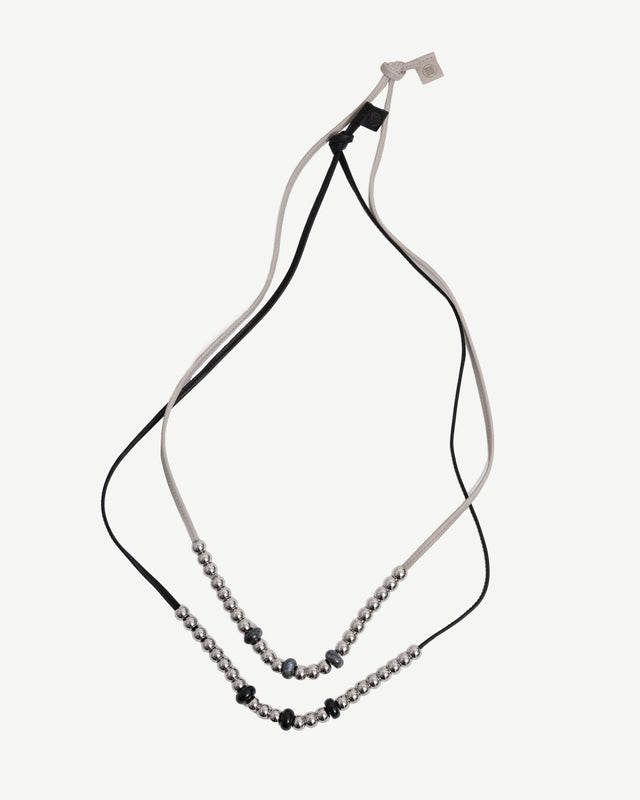 LEATHER CORD BEAD NECKLACE